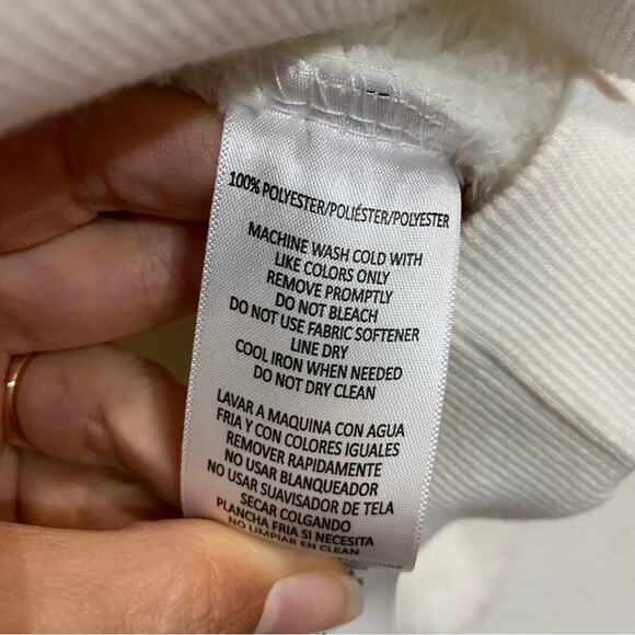 Calvin Klein Performance White Pullover Half Zip Sherpa Hoodie Sz L - Picture 6 of 12